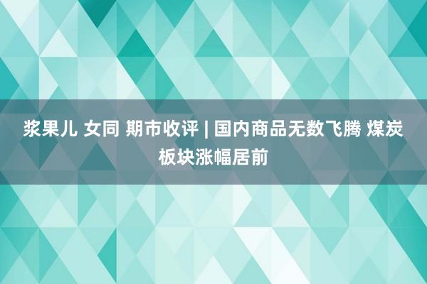 浆果儿 女同 期市收评 | 国内商品无数飞腾 煤炭板块涨幅居前